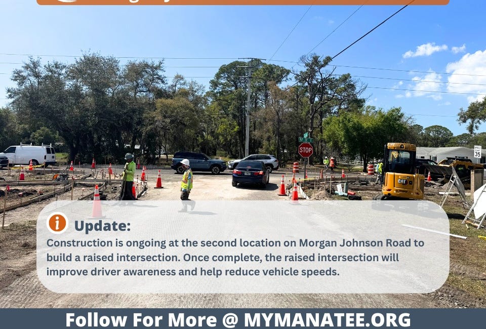 Raised Intersection Construction Underway on Morgan Johnson Road to Improve Safety