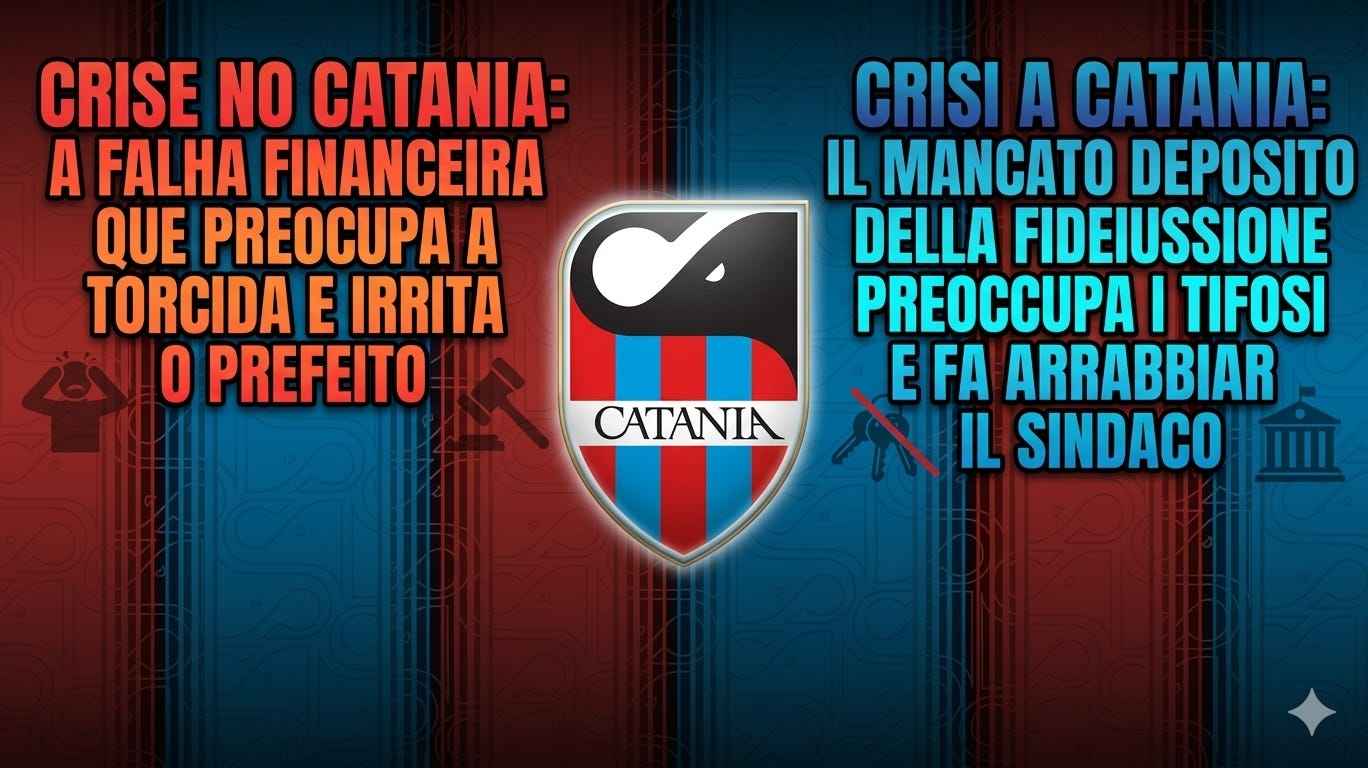 Crise no Catania: A Falha Financeira que Preocupa a Torcida e Irrita o Prefeito / Crisi a Catania: Il Mancato Deposito della Fideiussione Preoccupa i Tifosi e Fa Arrabbiat il Sindaco