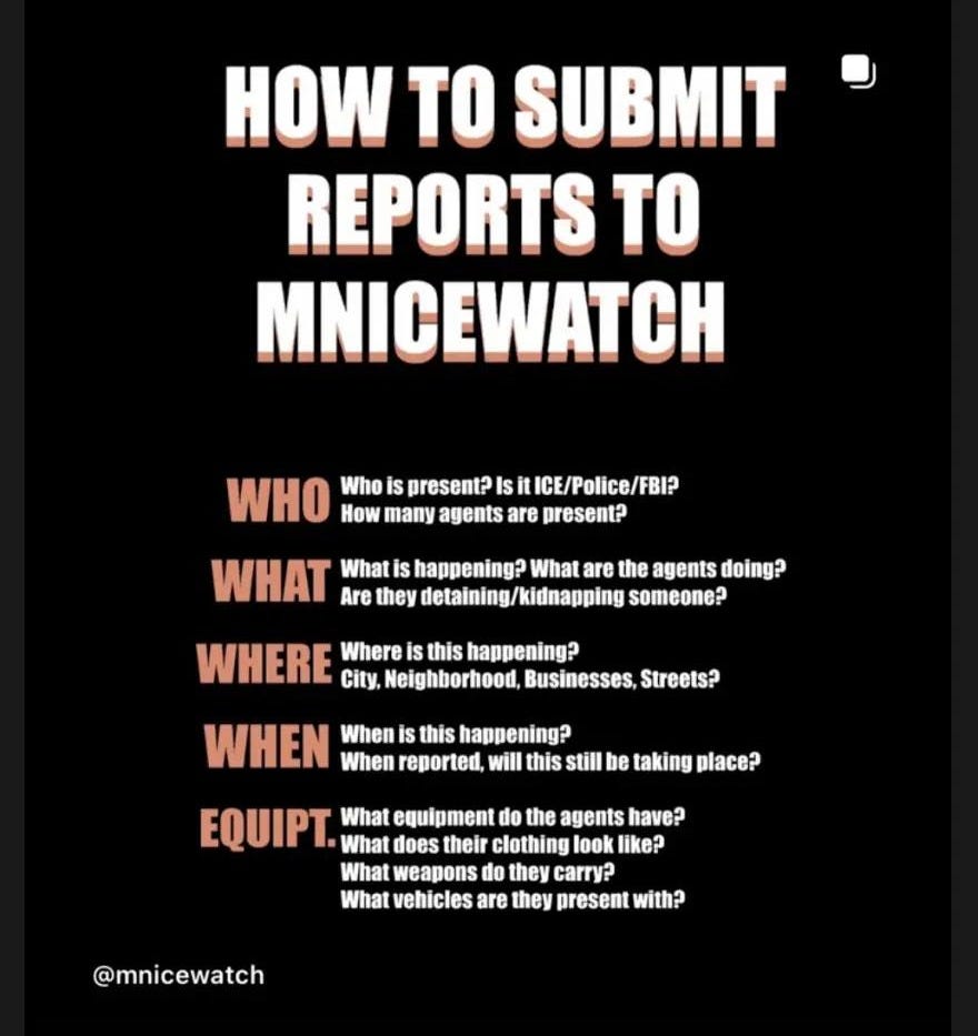 May be a graphic of text that says 'Education Education26w 26w tncaciie 中 Joey Bada$$ LAND OF "I.JoeyBad$$-LANDOFTHEFREE THE FREE HOW TO SUBMIT" REPORTS TO MNICEWATCH WHO Who present? IsitICE/Police/FBI? Is How many agents are present? the WHAT What doing? Are they detaining /kidnapping someone? WHERE City, Neighborhood, Businesses, Streets? Where this happening? WHEN When happening? When reported. will this be taking place? EQUIPT. What does their clothing equipment the agents have? like? What weapons carry? What vehicles are they present with? @mnicewatch Reply to mnicewatch...'