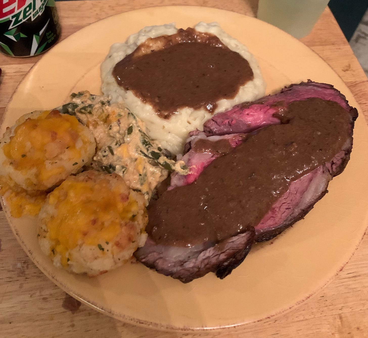 Roast beef and mashers with gravy blanket. Roast beef and mashers with gravy blanket.