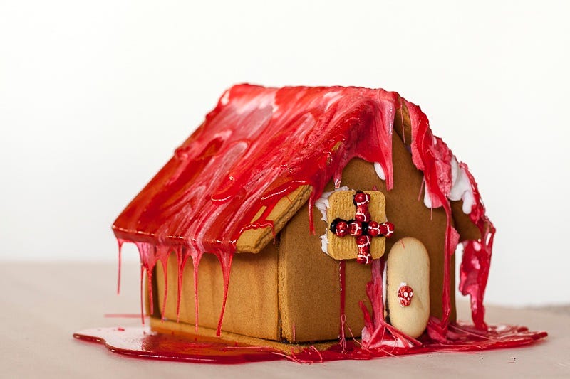 dripping candy red blood gingerbread house dripping candy red blood gingerbread house
