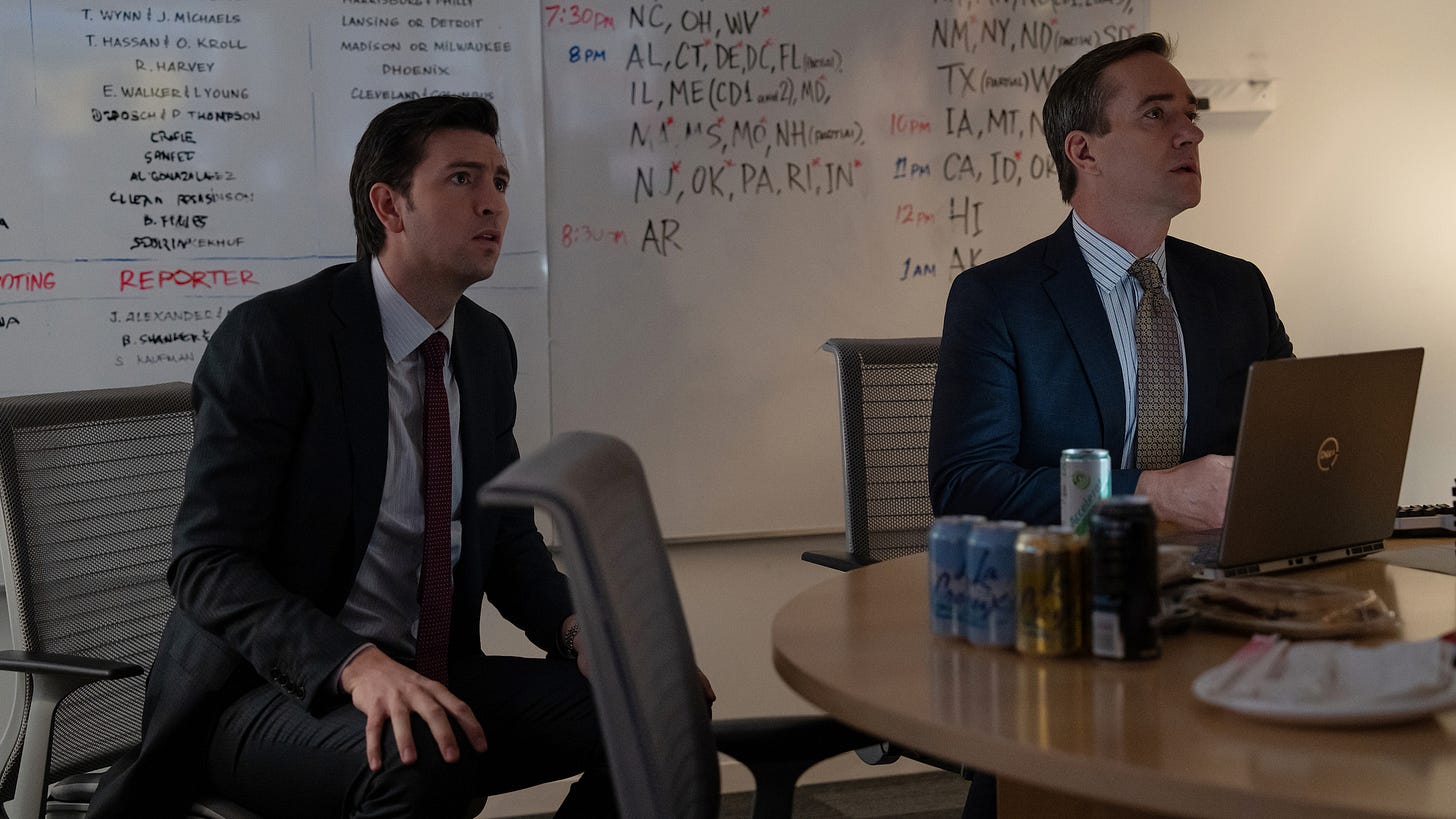 Still from Succession episode “America Decides” | Image via HBO and Warner Media