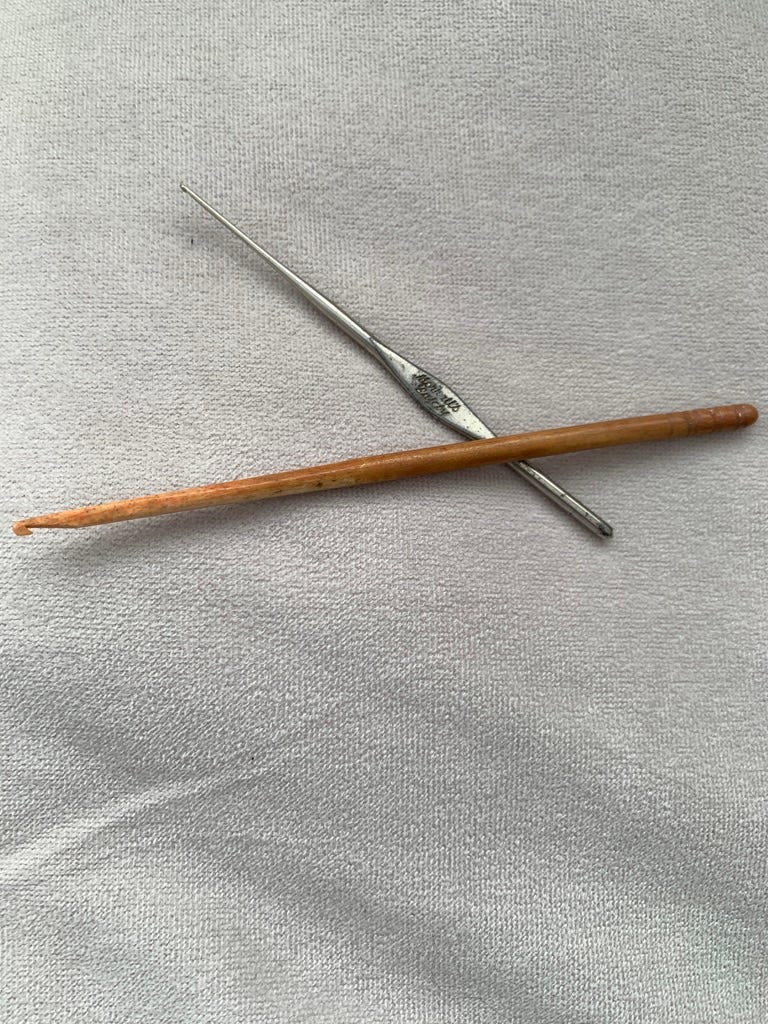 Grandma’s antique crochet hooks. From the Marci Keats Rudolph collection. All Rights Reserved.