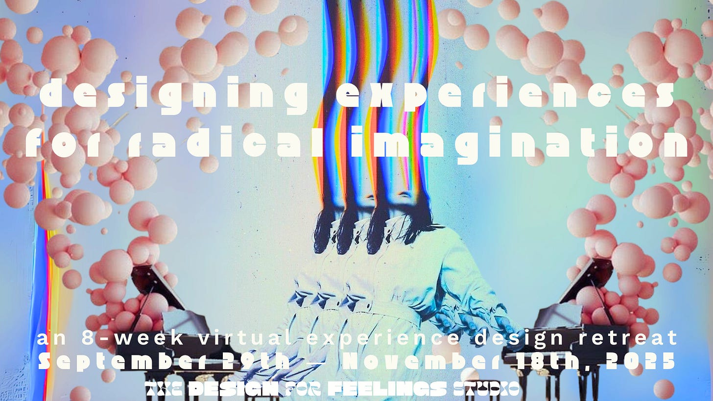 A trippy visual with the retreat info on top