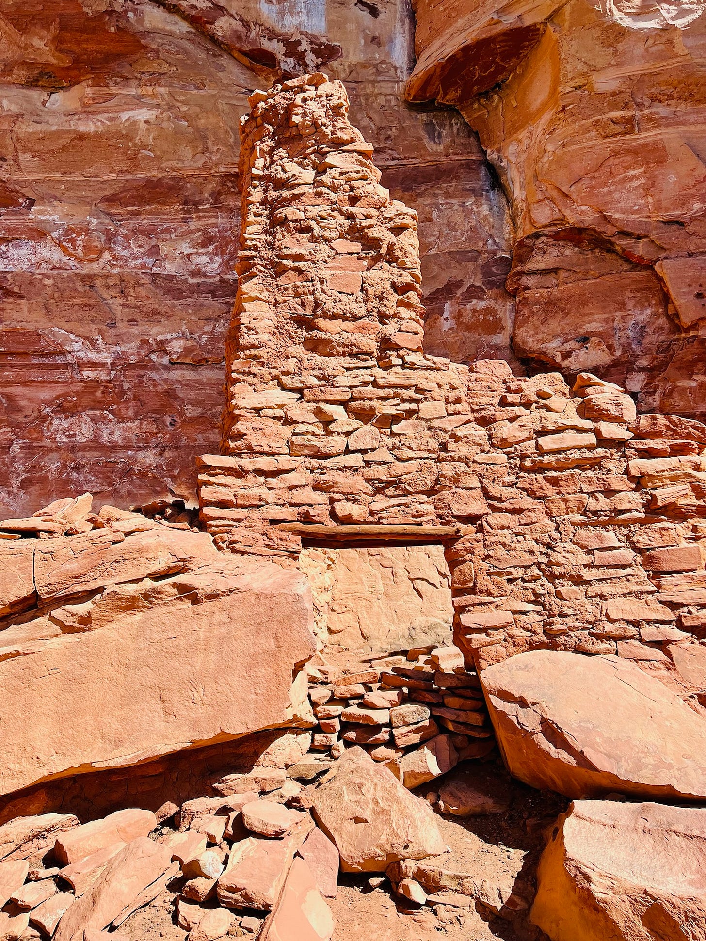 Ancient Sinagua cliff dwellings and pictographs at the Palatki Heritage Site in Sedona, featuring preserved red rock architecture