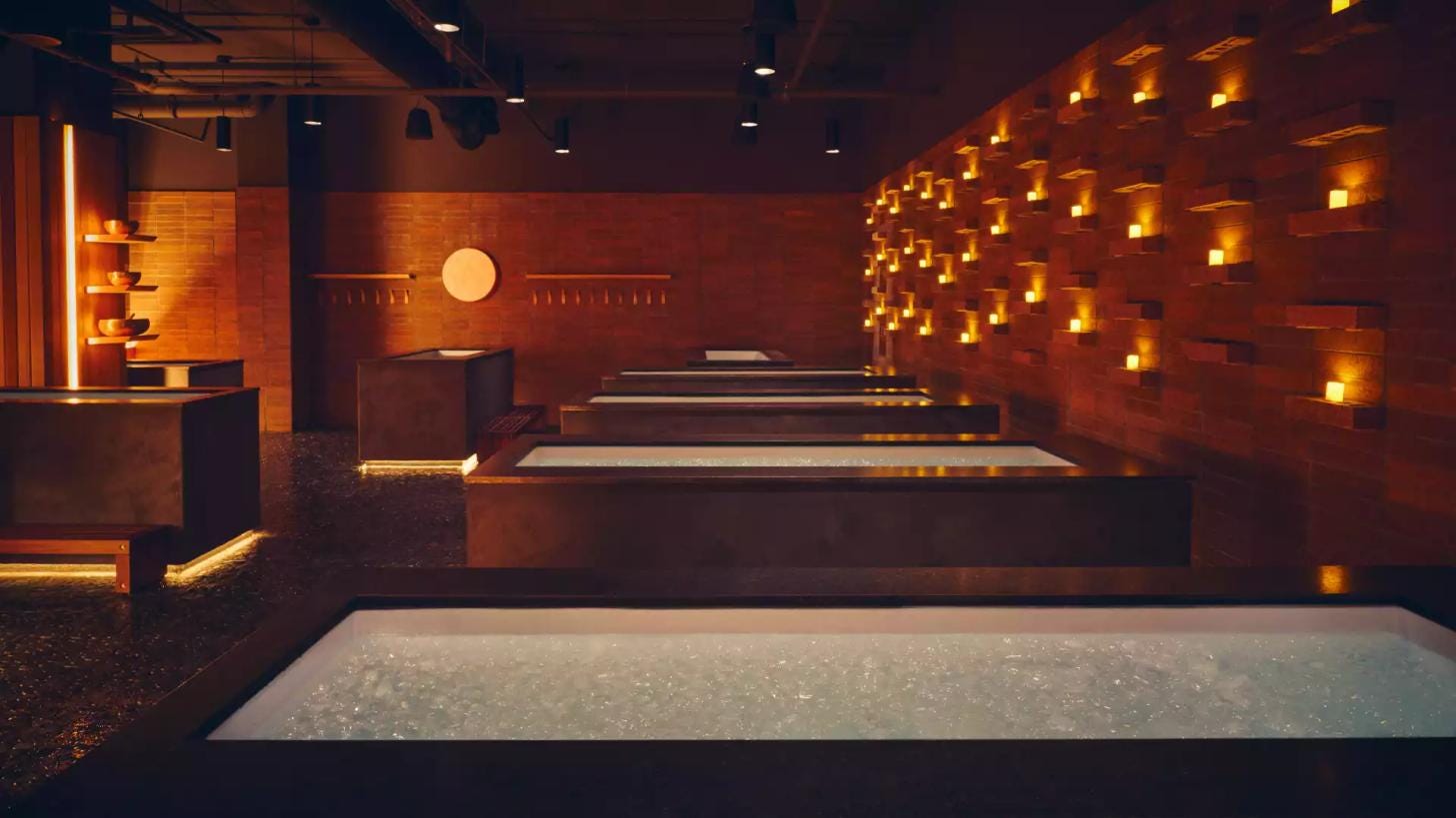 Guests participating in a guided sauna and wellness experience at Othership in New York City Guests participating in a guided sauna and wellness experience at Othership in New York City