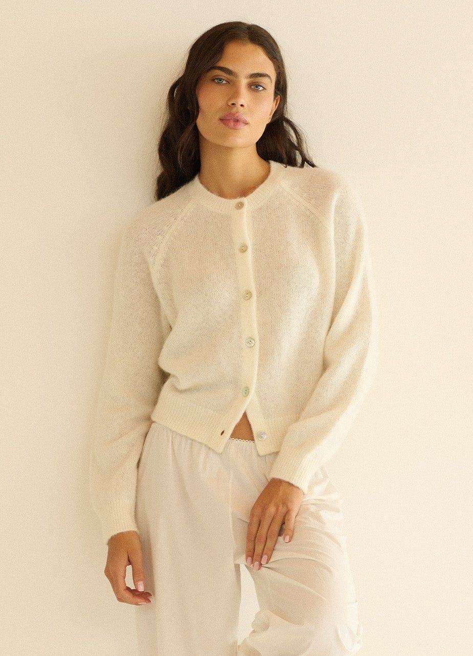 PETRA CARDIGAN -- IVORY view 4
