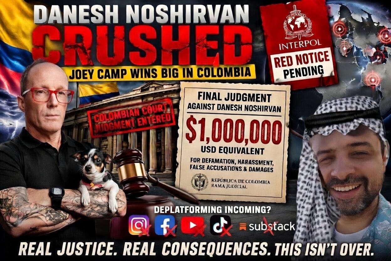 Colombian Hammer Drops Danesh: Joey Camp crushes Danesh in Colombia, triggering massive liability, arrest risk, and possible deplatforming.