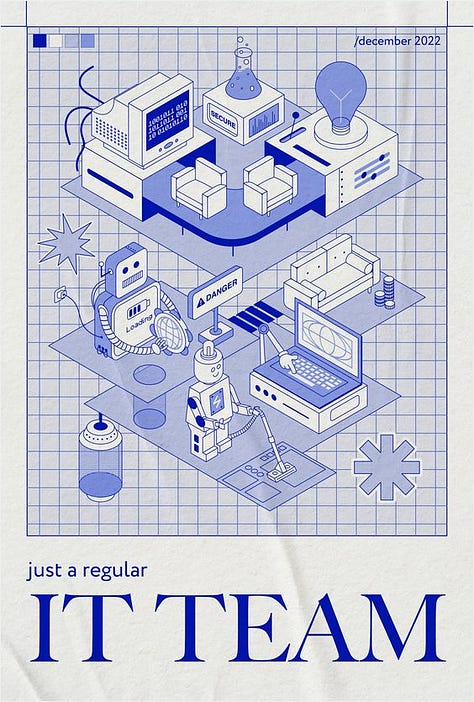 A collection of isometric art illustrations