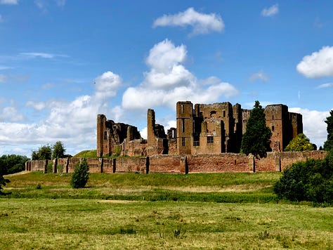 Photos of Harvington Hall, the Lord Leycester Hospital, Kenilworth Castle, Tutbury Castle, Mary's tomb at Westminster Abbey, Hever Castle, Peterborough Cathedral