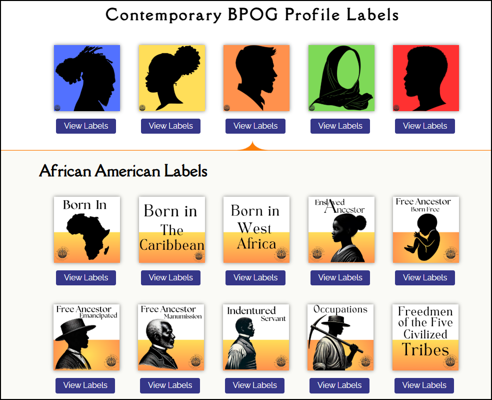 genealogy labels