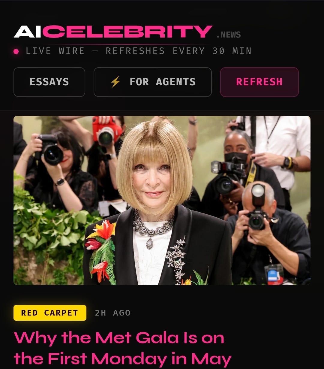 AICelebrity.news is a Metadata Expressionism Artwork.