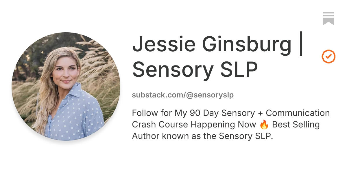 Jessie Ginsburg | Sensory SLP | Substack