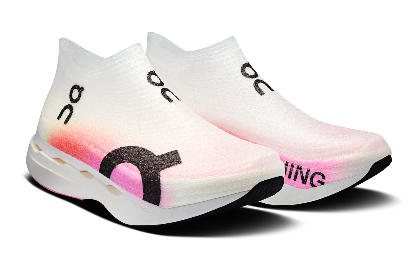On Cloudboom Strike LS White & Raspberry Unisex Road running Shoes