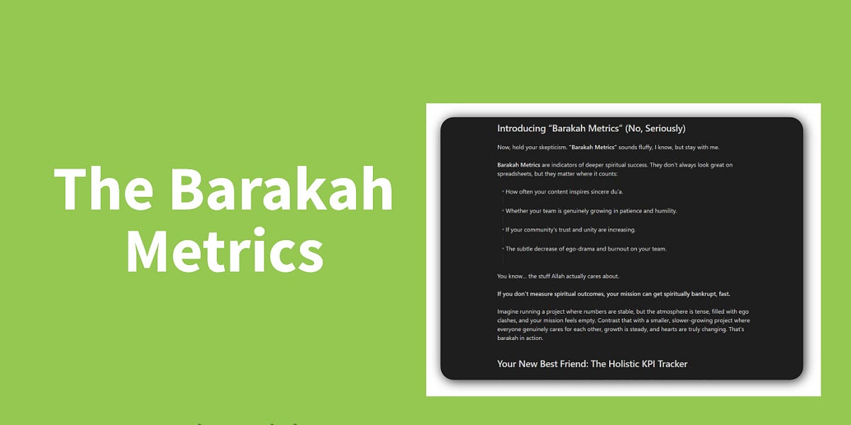 Metrics of Barakah: How to Track Spiritual Impact, Not Just Numbers