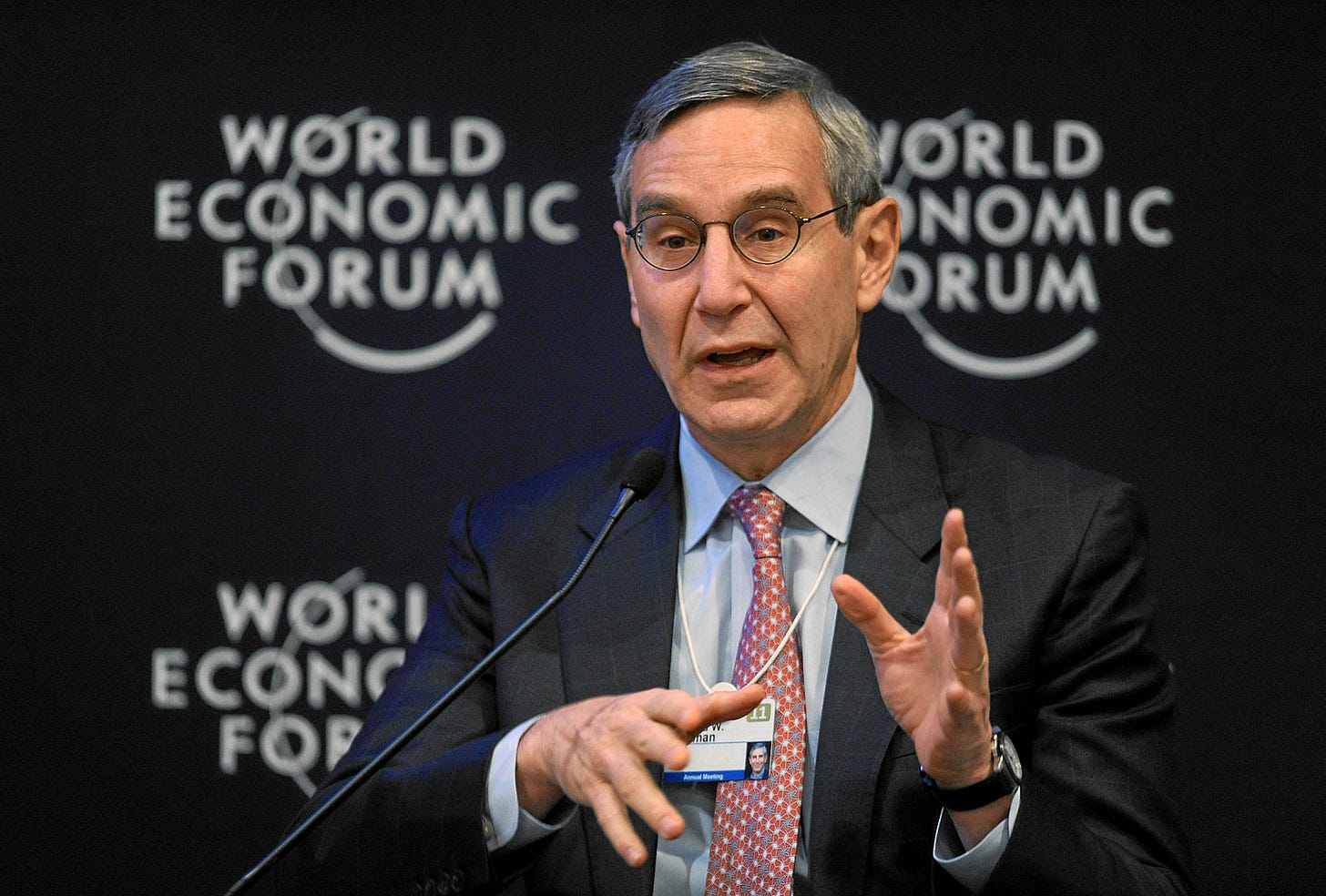 Richard Edelman speaking at the World Economic Forum.