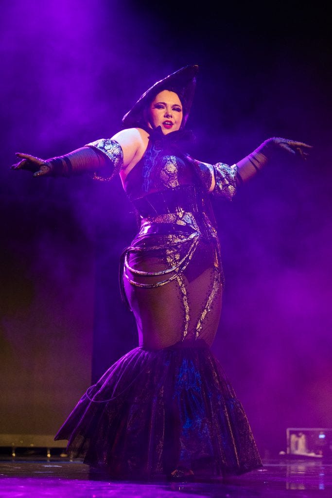 La Dame Derrière in the 2026 Tournament of Tease at Burlesque Hall of Fame Weekend, by SH Photografia for 21st Century Burlesque