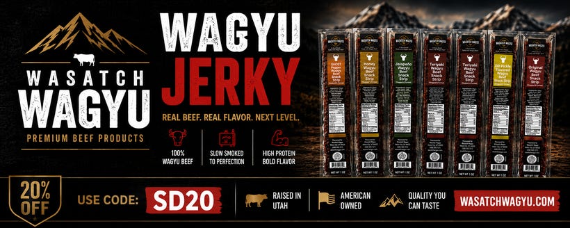 Wasatch Wagyu beef jerky strips