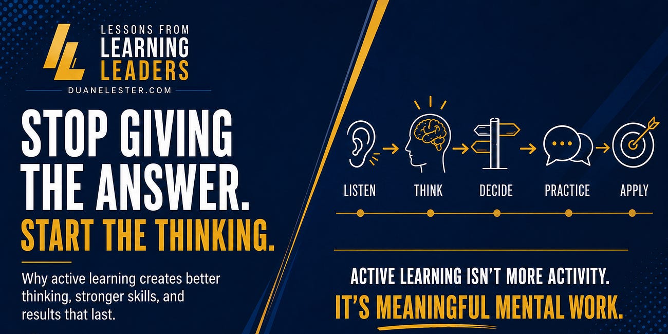 The Lecture Feels Like Learning. That Does Not Mean It Is.