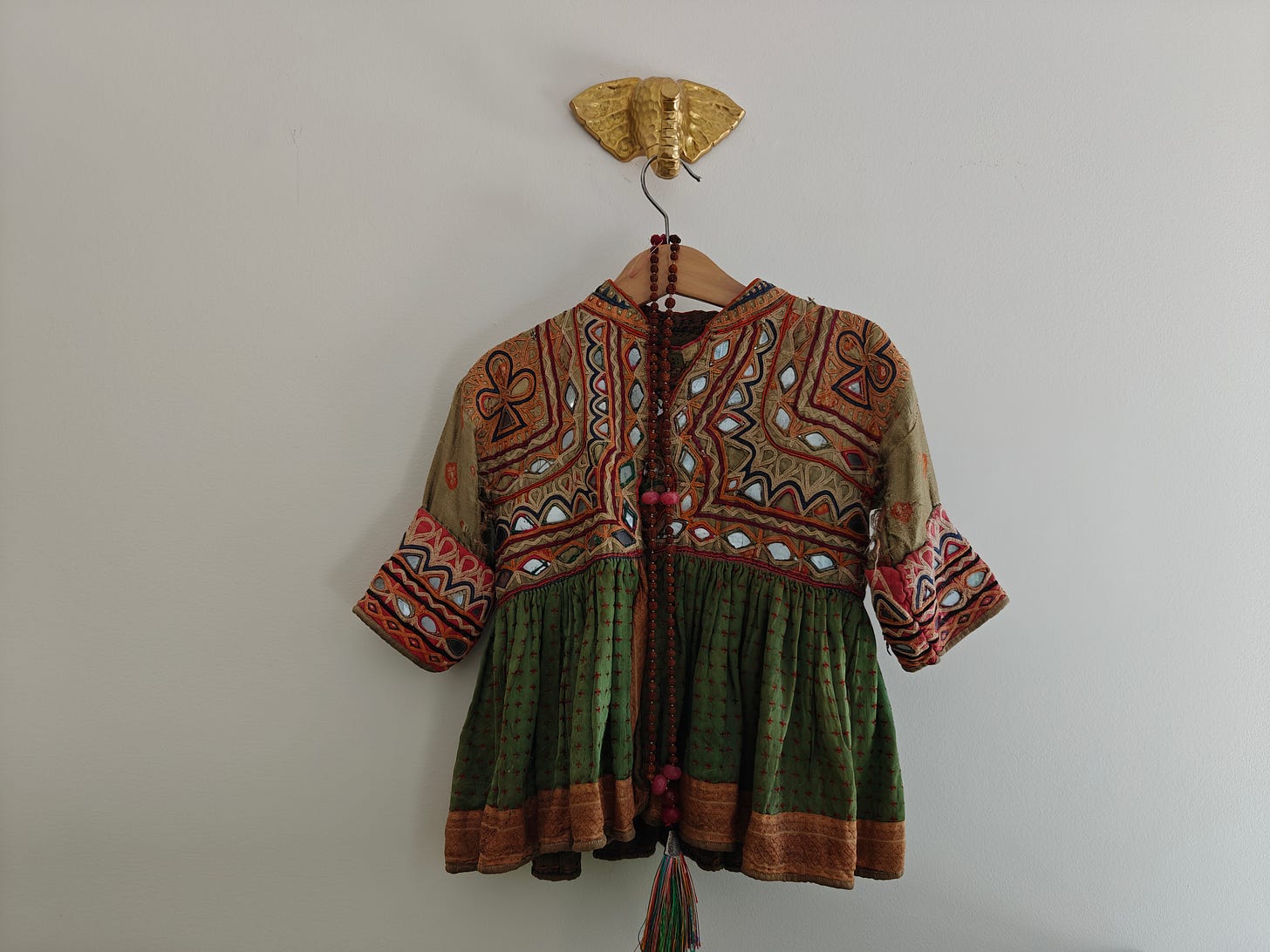 mirrored indian green chidlrens dress