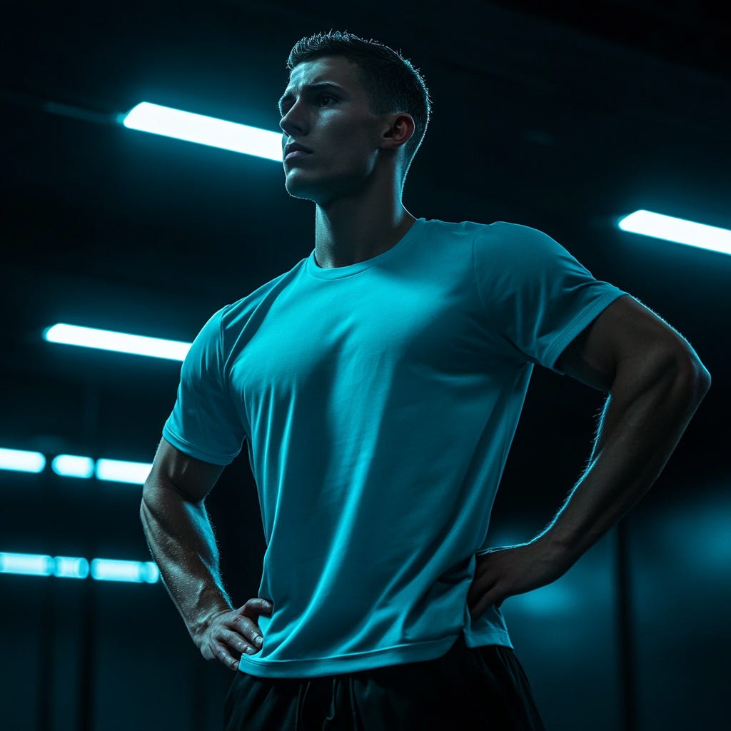Fit young man wearing light blue is training in the gym. Fit young man wearing light blue is training in the gym.