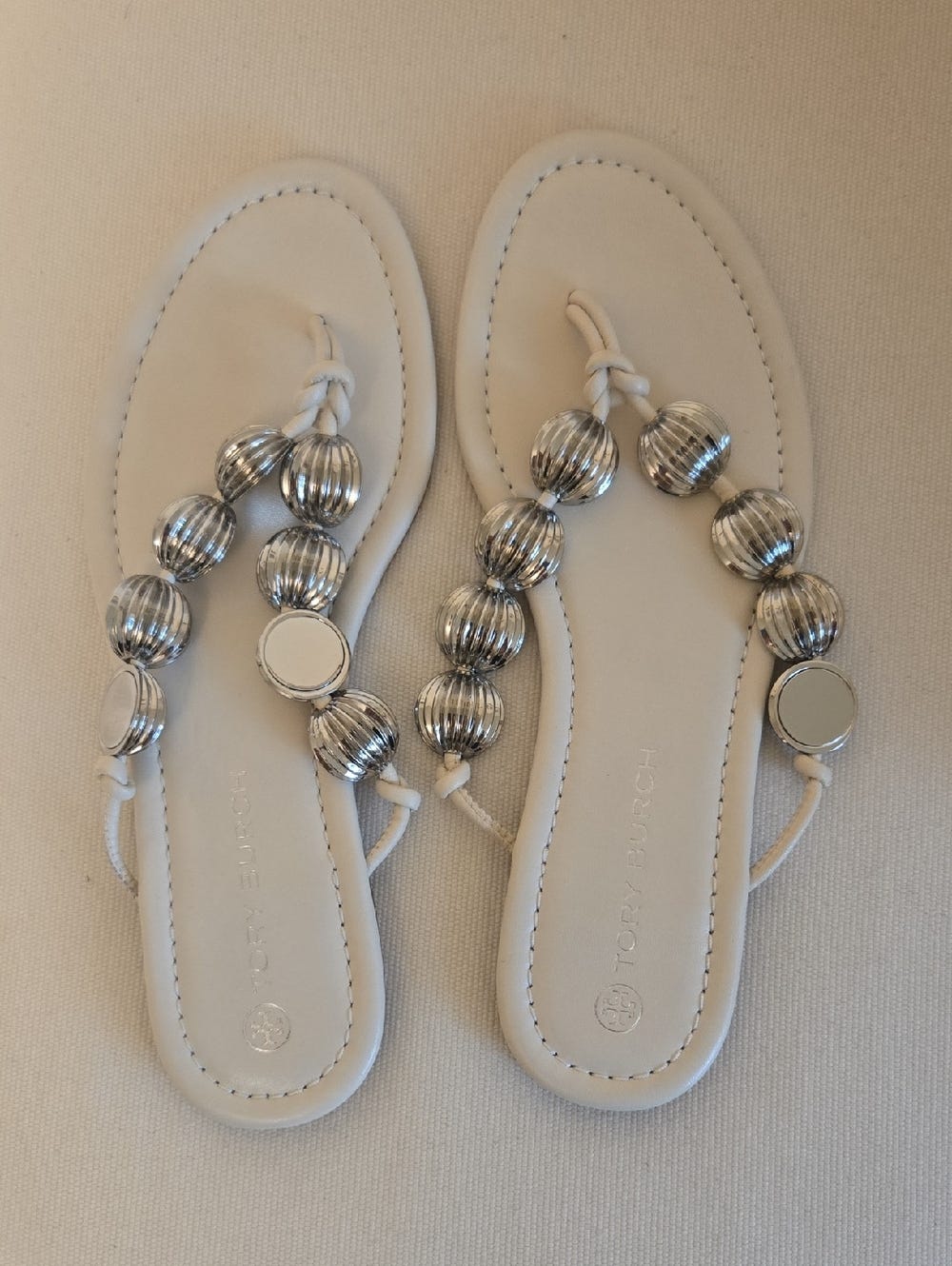 Tory Burch Capri Beaded Thong Sandals - Picture 1 of 4