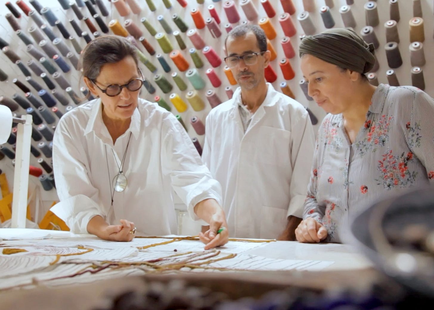 Valerie Barkowski in her workshop in Marrakech