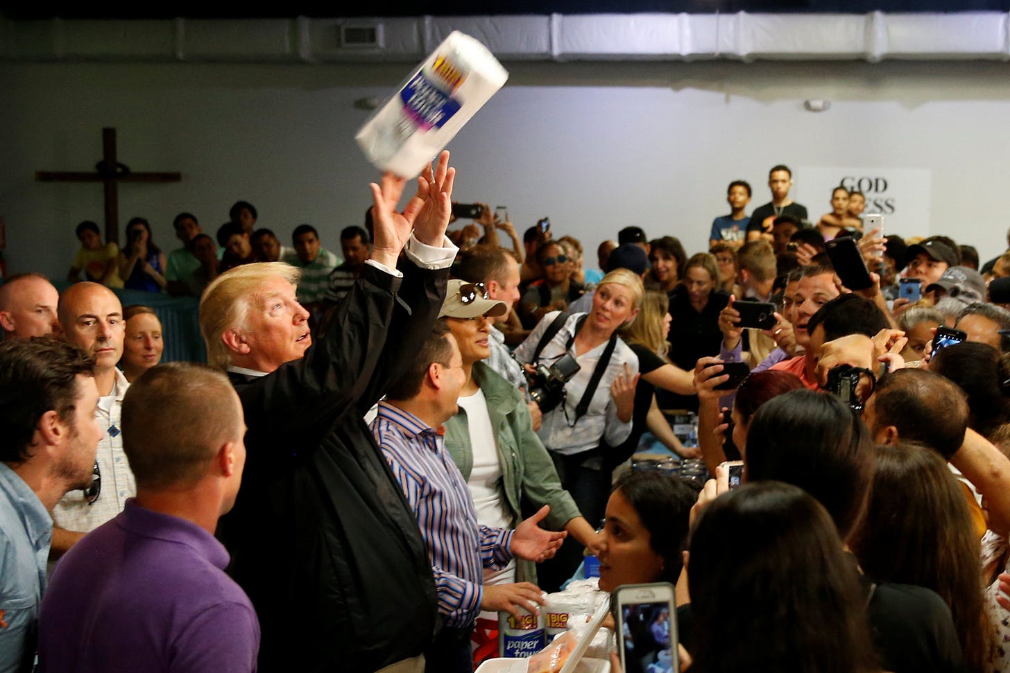 Trump defends 'beautiful, soft towels' he tossed to Puerto Ricans