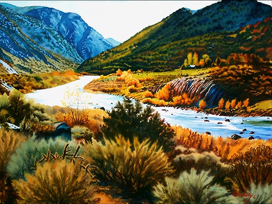 Watercolor painting of New Mexico by john hulsey