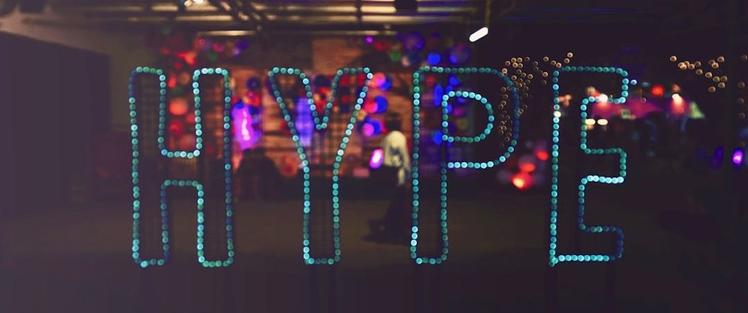blue LED Hype sign