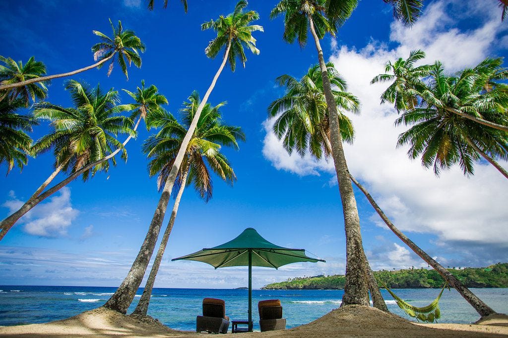 fiji beach with chair
