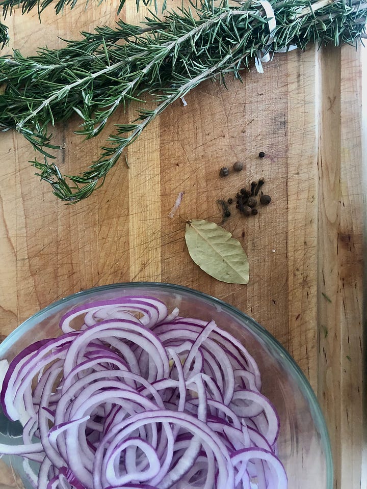 pickled red onion prep