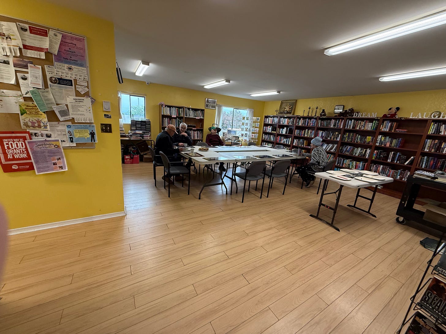 Congregants having coffee before church in the book store/fellowship hall. Congregants having coffee before church in the book store/fellowship hall.