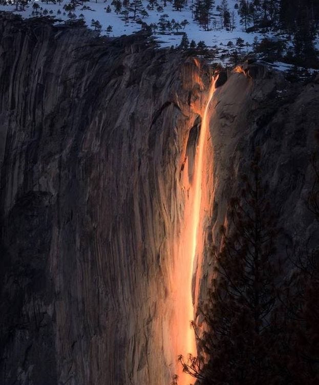 La espectacular 'cascada de fuego' del Parque Nacional de Yosemite
