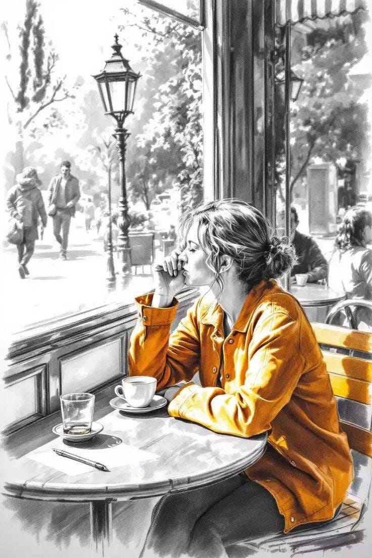 May be a black-and-white image of coffee cup and Sacré-Cœur May be a black-and-white image of coffee cup and Sacré-Cœur