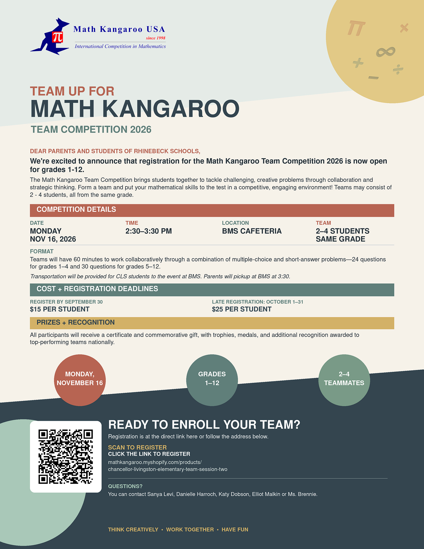 Math Kangaroo Team Competition in Rhinebeck Math Kangaroo Team Competition in Rhinebeck