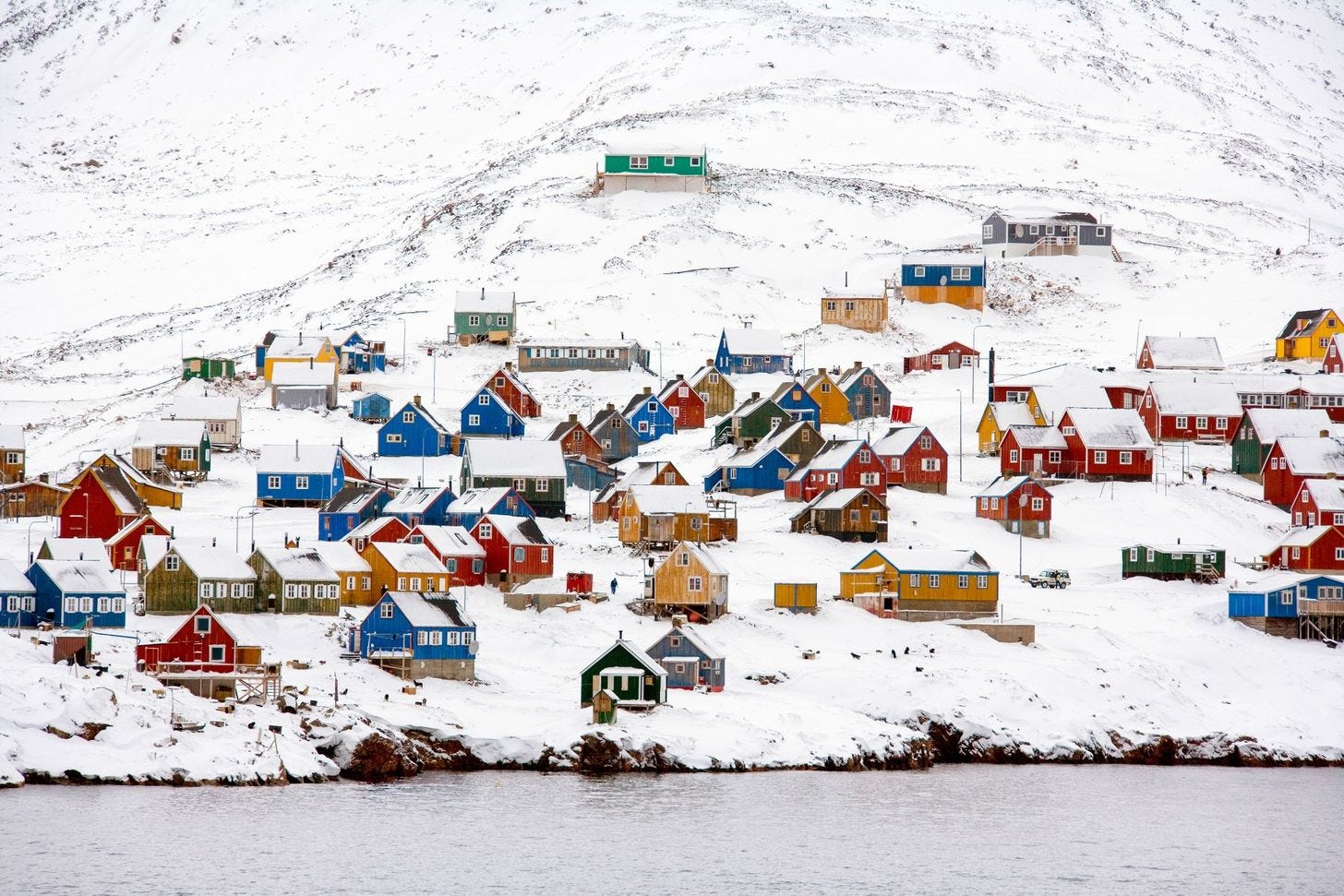 Winter view of Ittoqqortoormiit, one of the world's most isolated settlements Winter view of Ittoqqortoormiit, one of the world's most isolated settlements