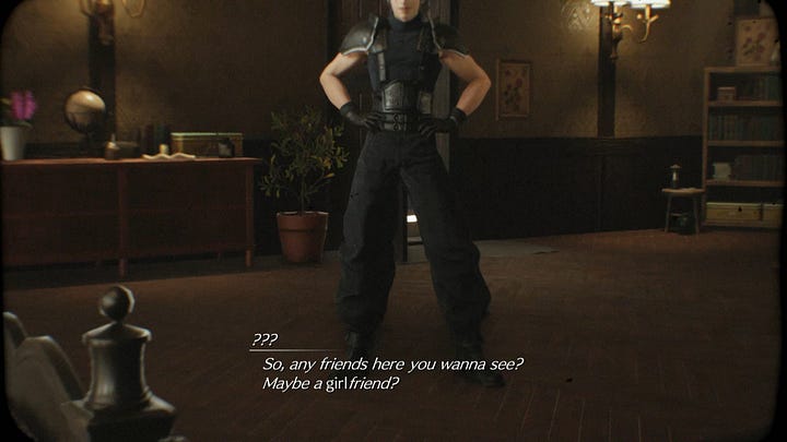 The link between the Shinra trooper and Zack's lines in chapter 1 and 11 respectively.
