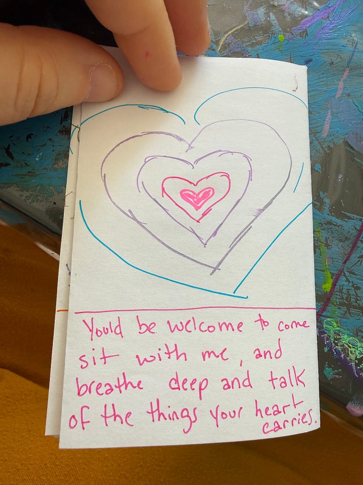 a tiny book about a tiny house in the woods and a picture of my tea