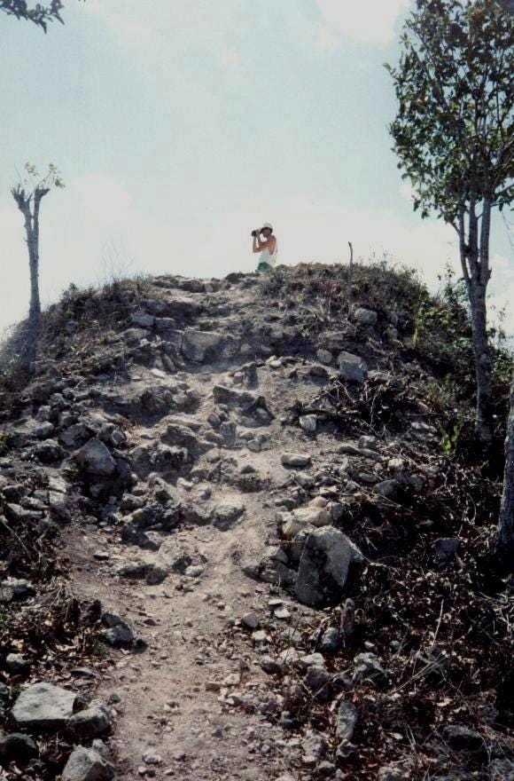 On top of the Ek Balam Acropolis in 1995