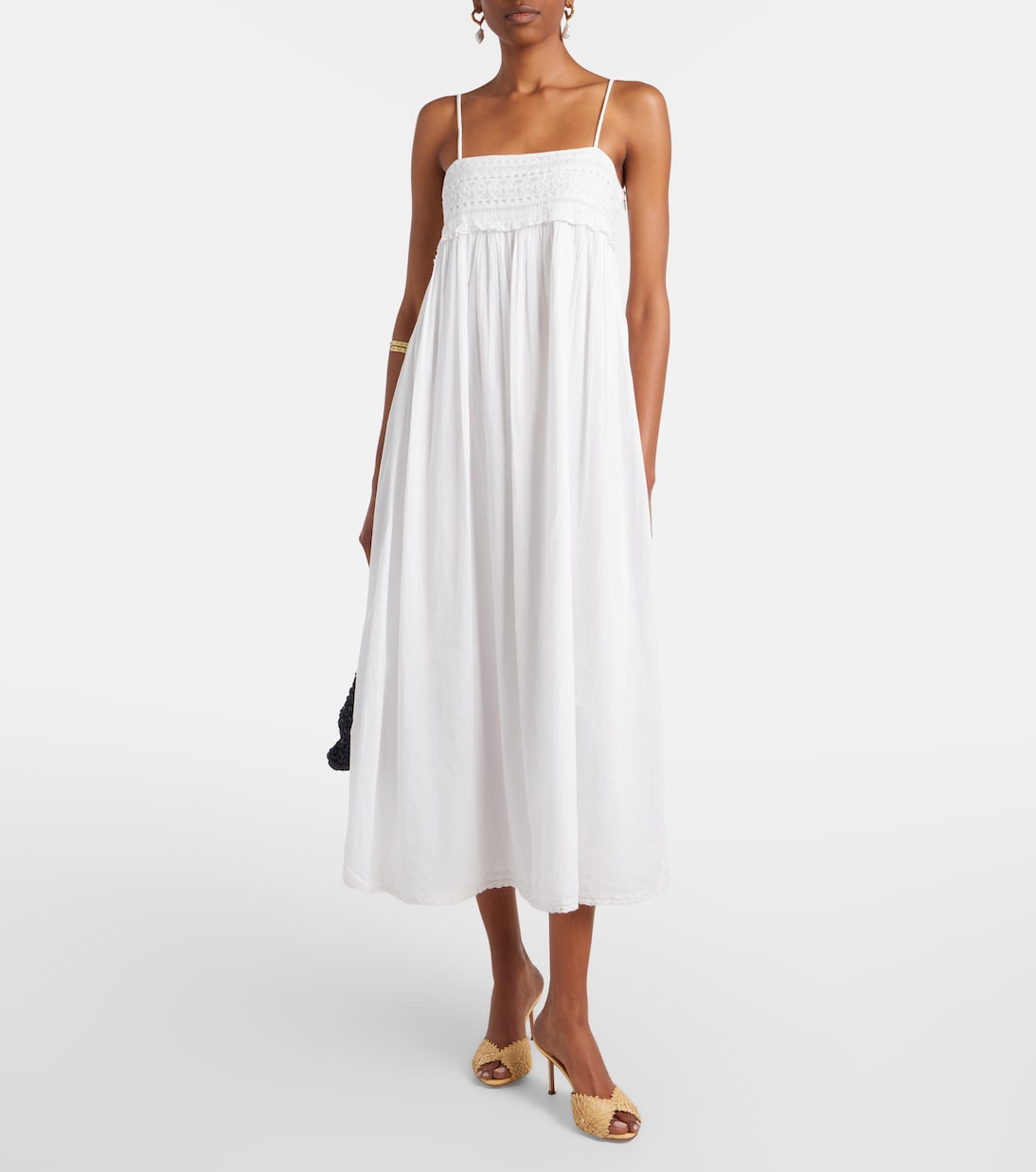 Danielle lace-trimmed cotton midi dress | Posse