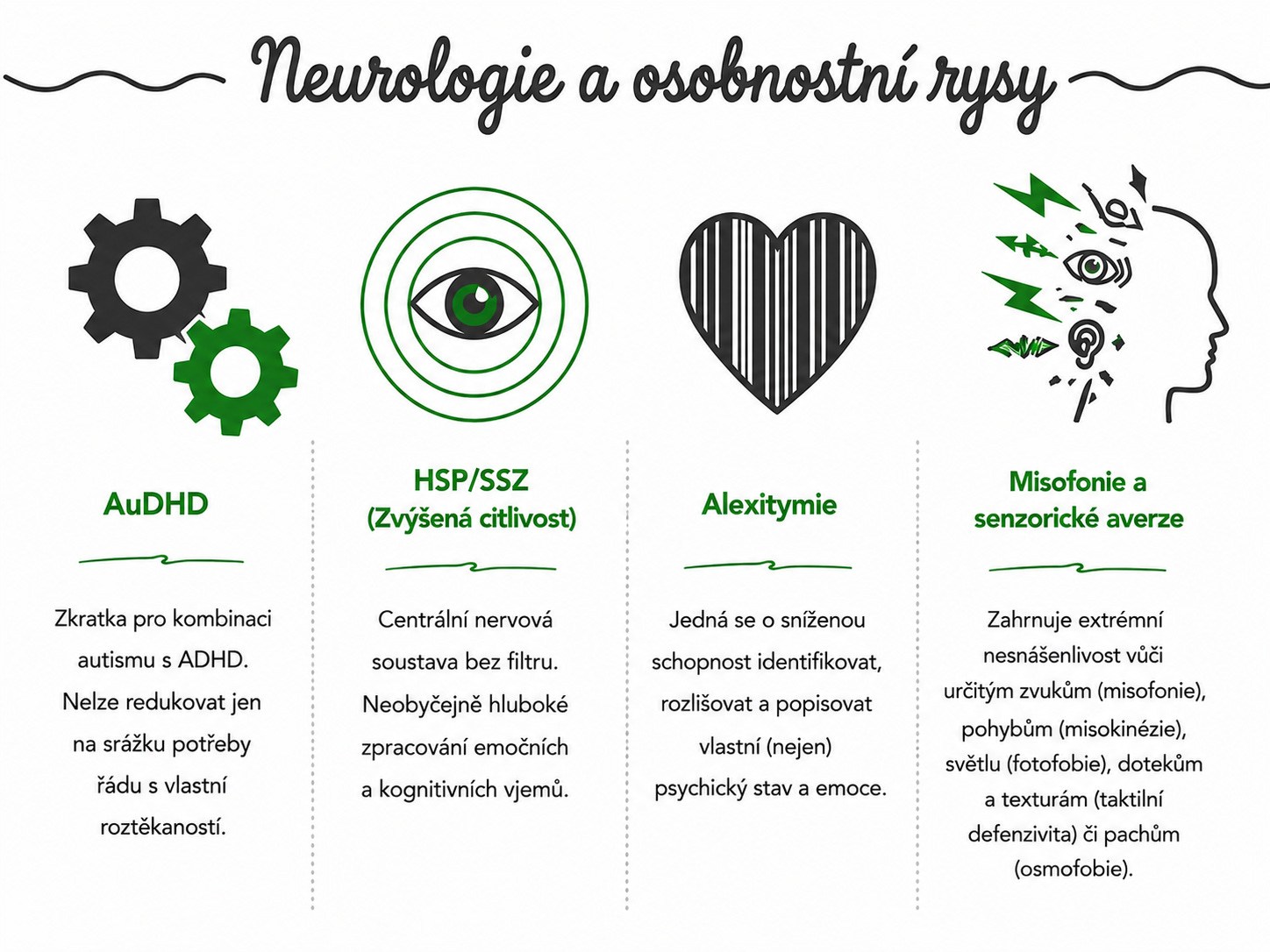 // Infografika Neurologie a osobnostní rysy // OnlyOn //