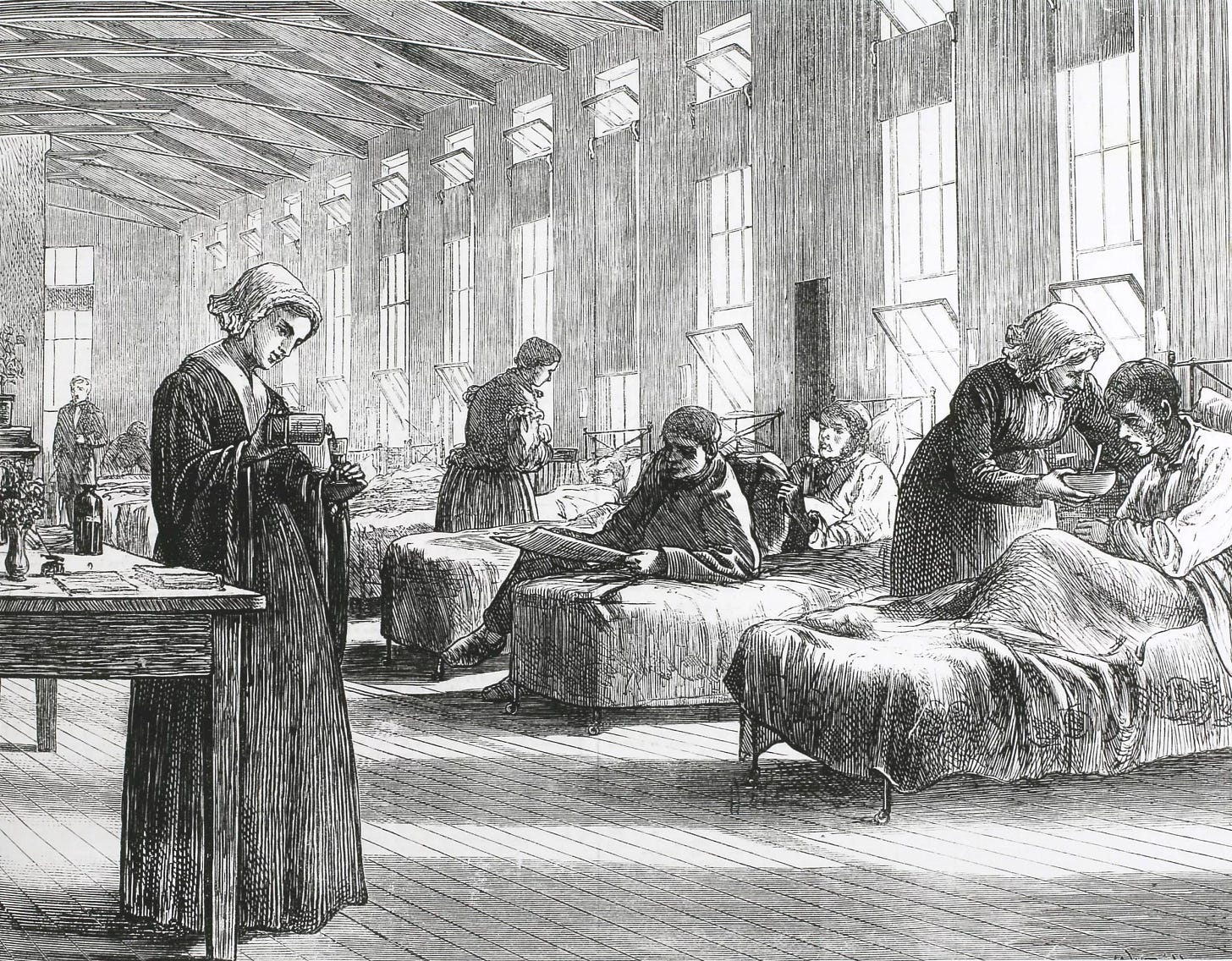 A smallpox inoculation hospital ward