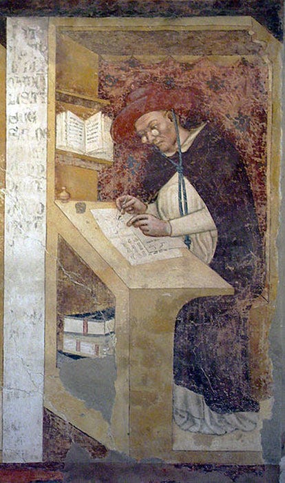 Tommaso da Modena’s portrait of Hugh of Saint-Cher, 1352. (Risorto Celebrano / CC BY-SA 3.0) Tommaso da Modena’s portrait of Hugh of Saint-Cher, 1352. (Risorto Celebrano / CC BY-SA 3.0)