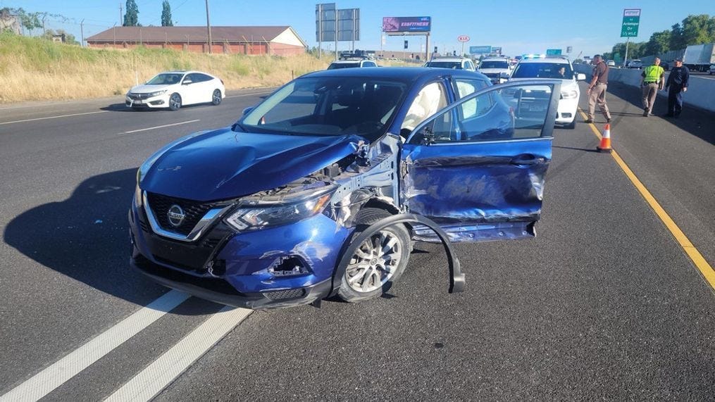 Driver in critical condition after crash involving semi-truck in Davis County on June 26, 2023. (Photo: UHP)