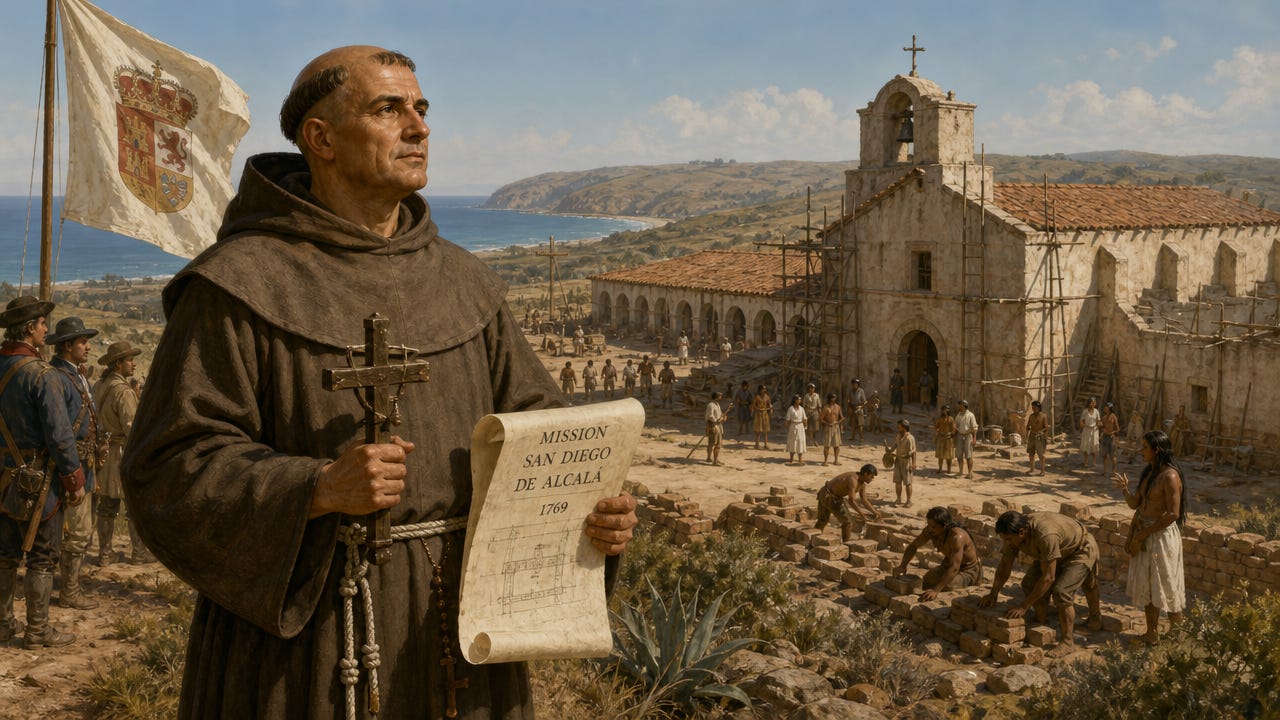 Saint junipero Serra Establishing Mission San Diego de Alcalá