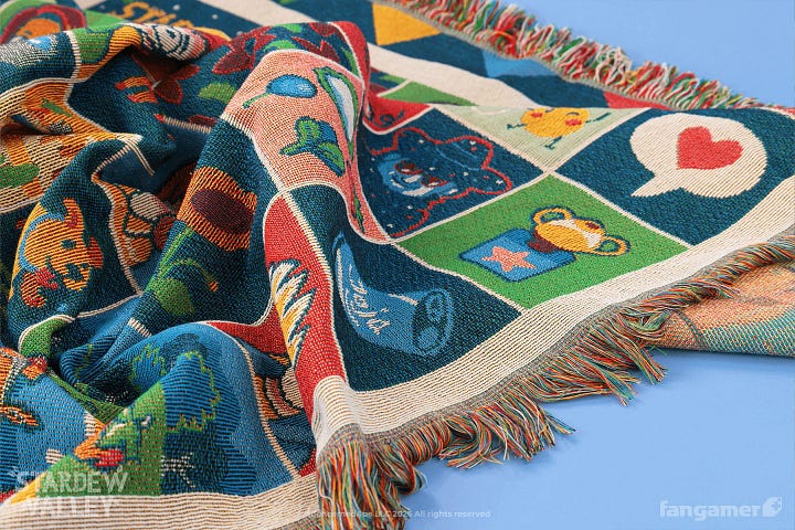 Stardew Valley - Farmhouse Patchwork Throw Blanket