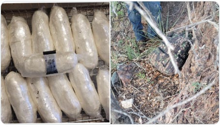 More than 20 pounds of meth were found inside a backpack hidden along a known cartel smuggling route near Ruby, Arizona More than 20 pounds of meth were found inside a backpack hidden along a known cartel smuggling route near Ruby, Arizona