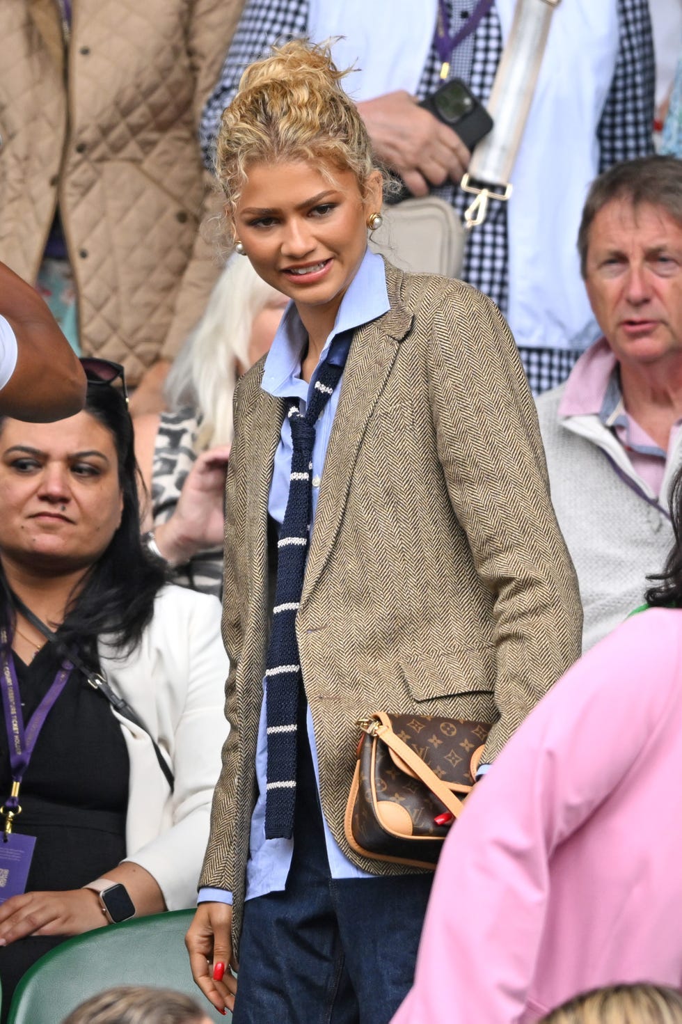 Zendaya Wears Ralph Lauren Blazer and Tie to Wimbledon