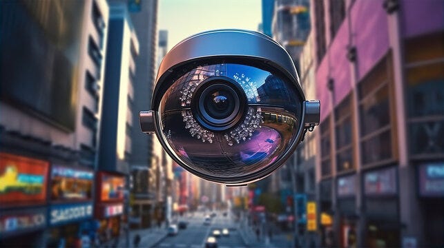 Mass surveillance cameras city - AI Generated Mass surveillance cameras city - AI Generated
